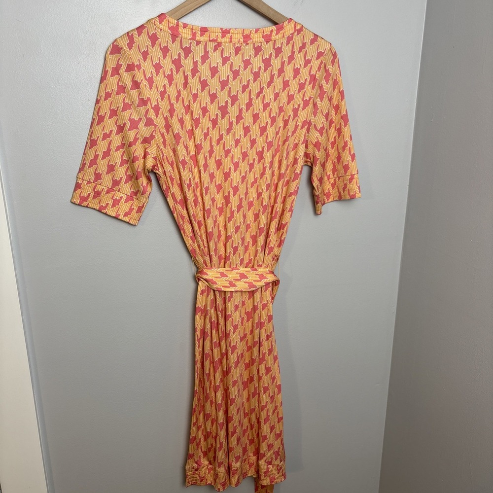 Lilly Pulitzer Colleen Silk Dress Printed Apricot‎ Armstrong Houndstooth Size 10 - Picture 9 of 11